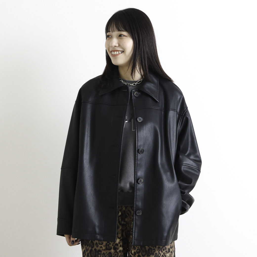 BORNFREE ORIGINALS ボーンフリー オリジナル スリーブデザインフェイクレザージャケット