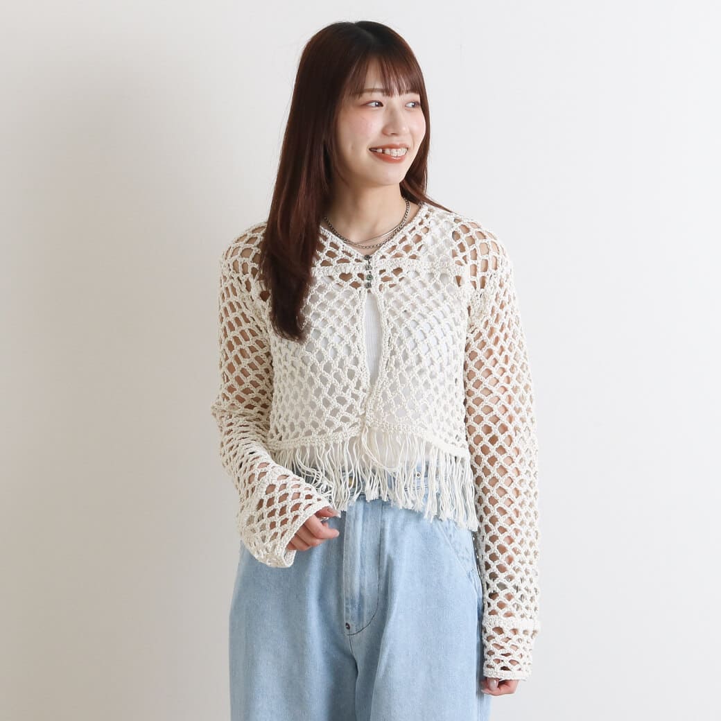 BORNFREE ORIGINALS ボーンフリーオリジナル マクラメ カーディガン
