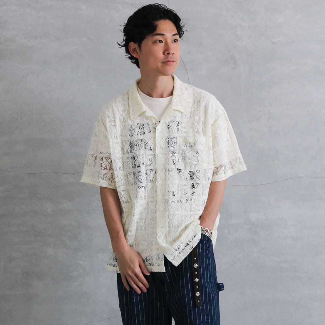 BORNFREE ORIGINALS ボーンフリーオリジナル バタフライレースショートスリーブシャツ