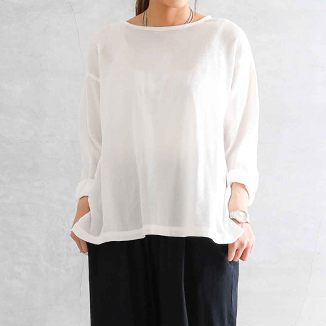 caem カエム  SARAH Crew neck long sleeve T-shirt 001/002