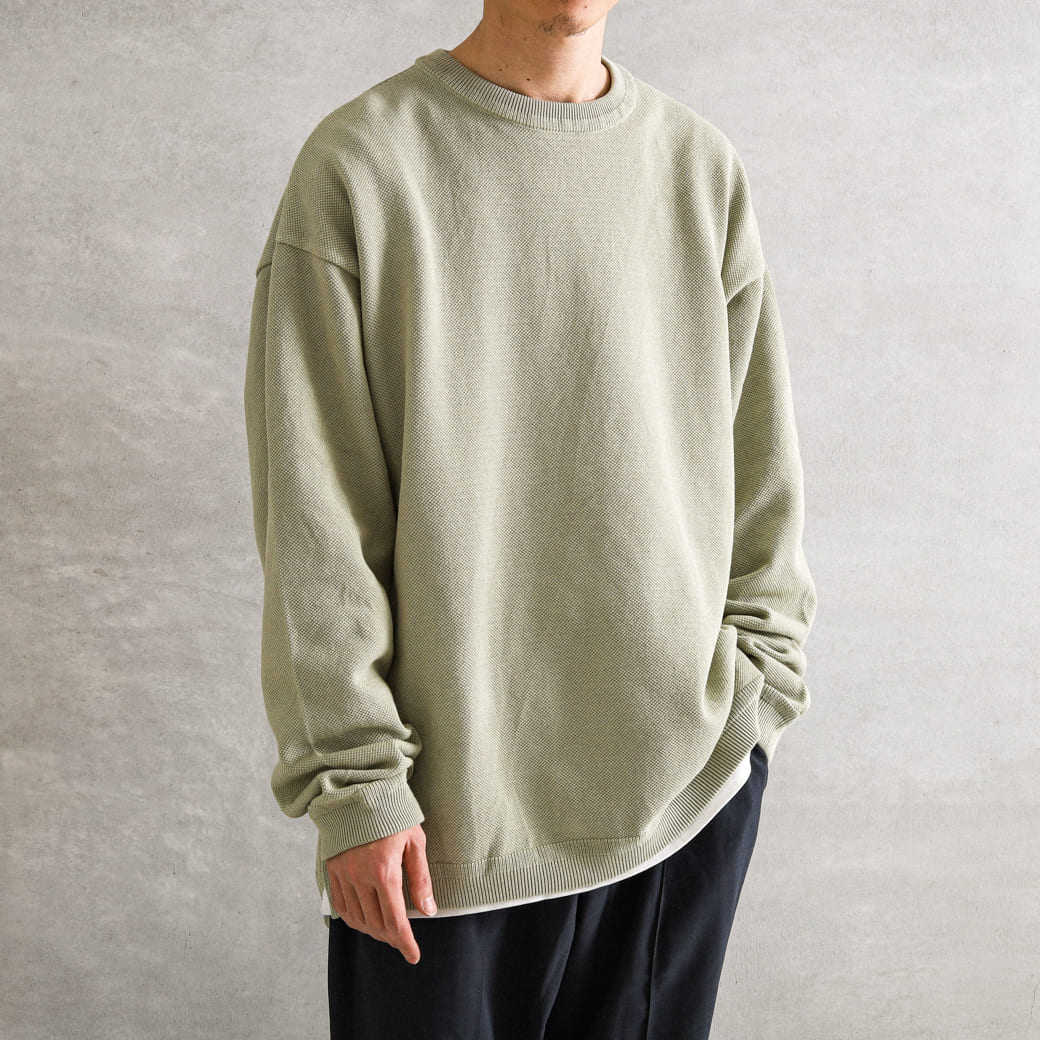 crepuscule クレプスキュール  BORNFREE別注 ライトモススティッチロングスリーブニット