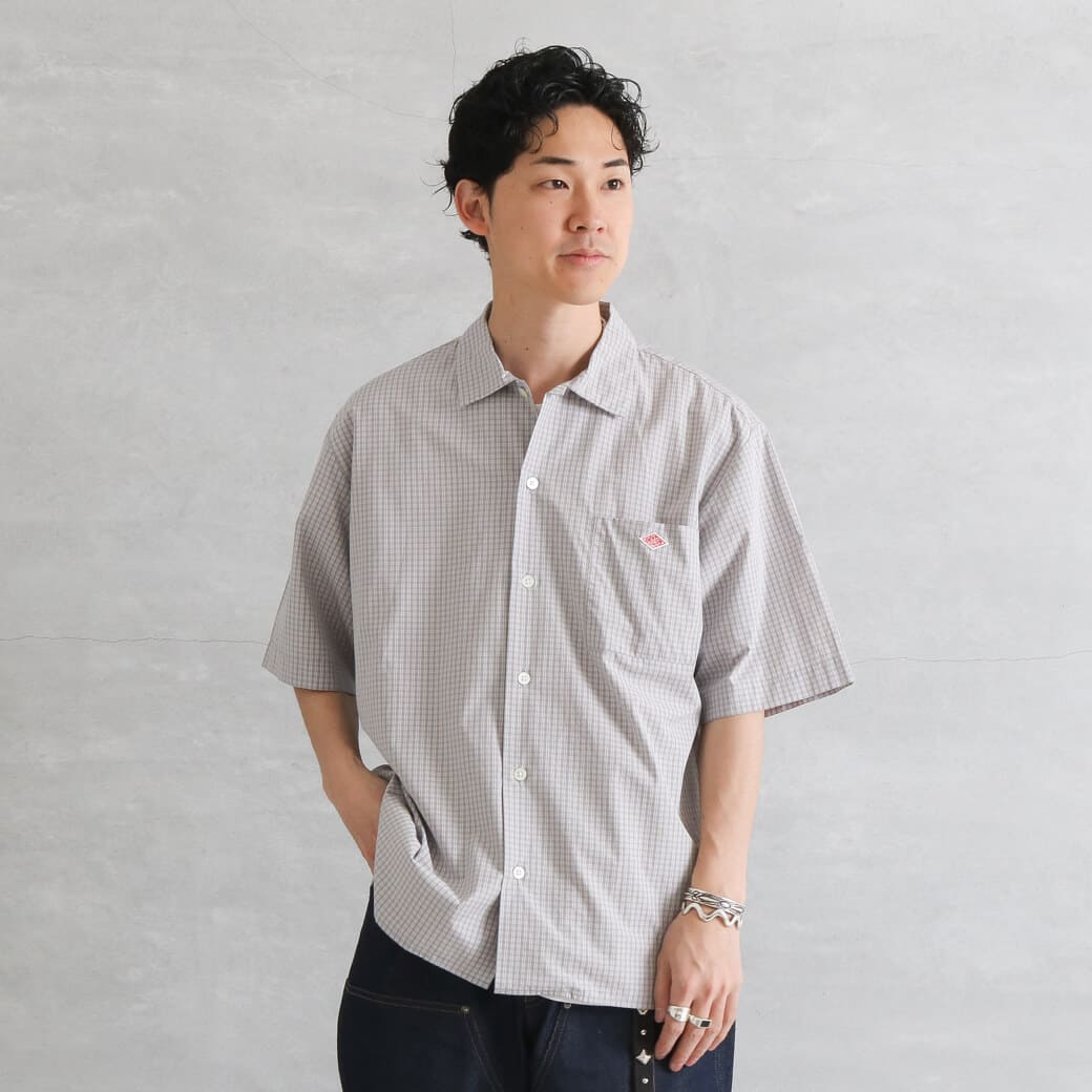 DANTON ダントン コットンポプリン ワークシャツ プレイド