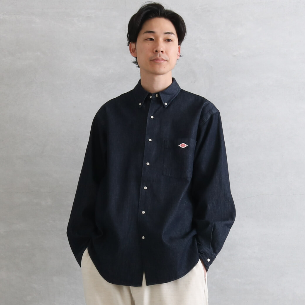 DANTON ダントン デニム ダンガリー ボタンダウン シャツ