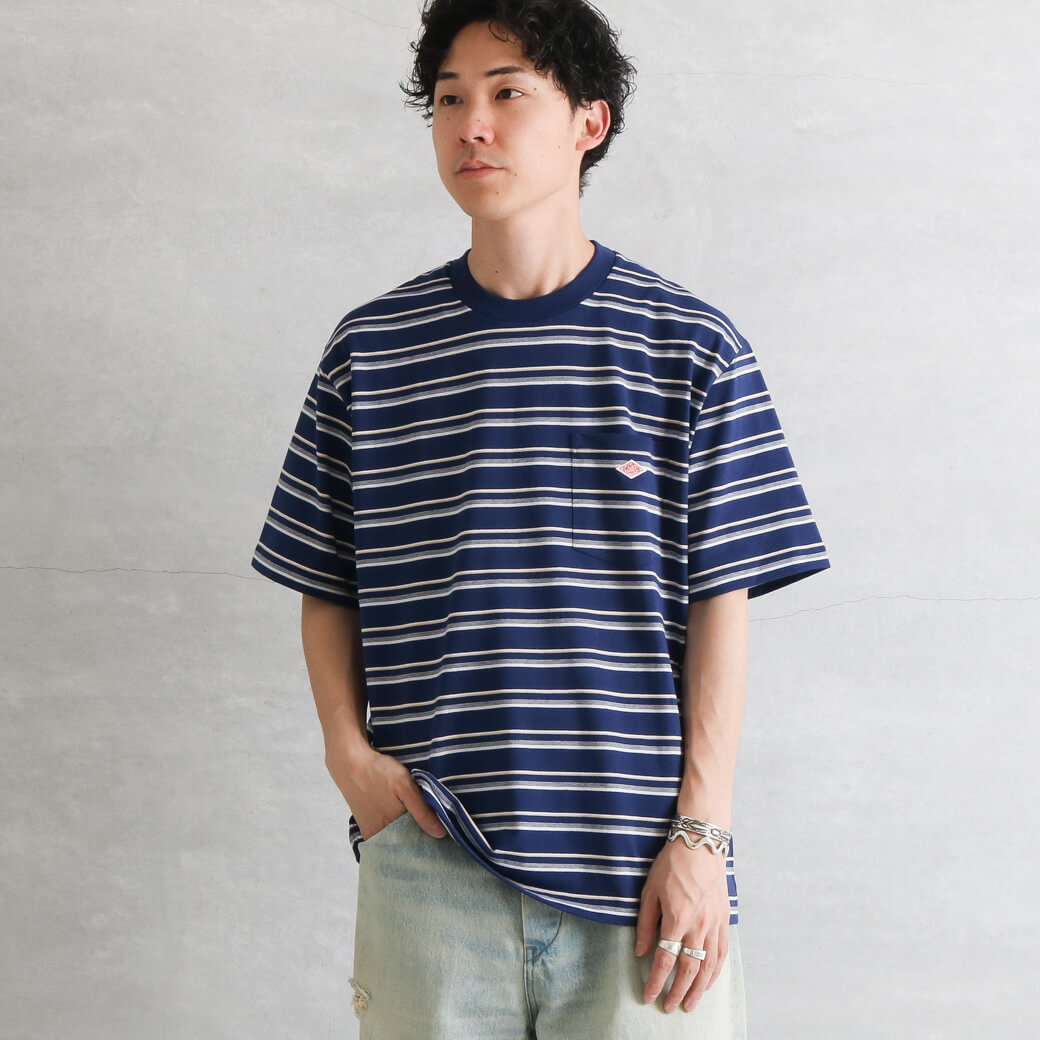 DANTON ダントン ショートスリーブ ポケットTシャツ ストライプ