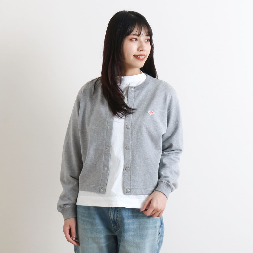 DANTON ダントン　コットンテリークルーネックカーディガン