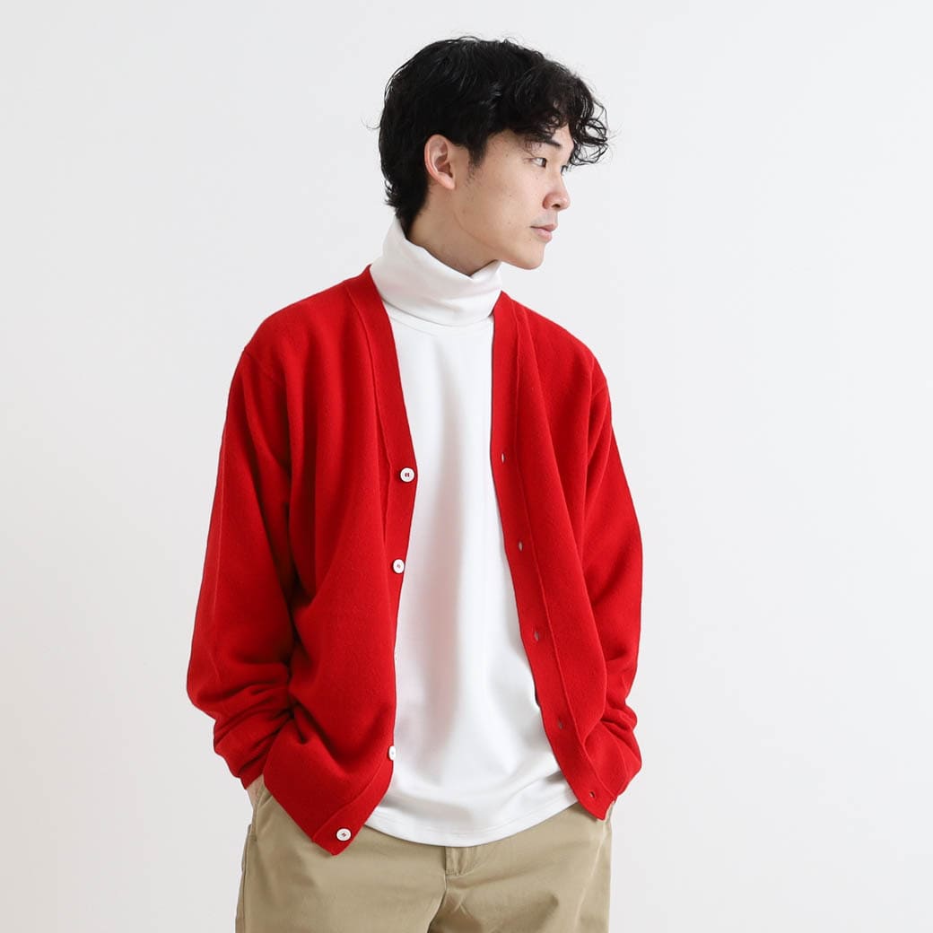 DANTON ダントン ラムウール Vネック カーディガン