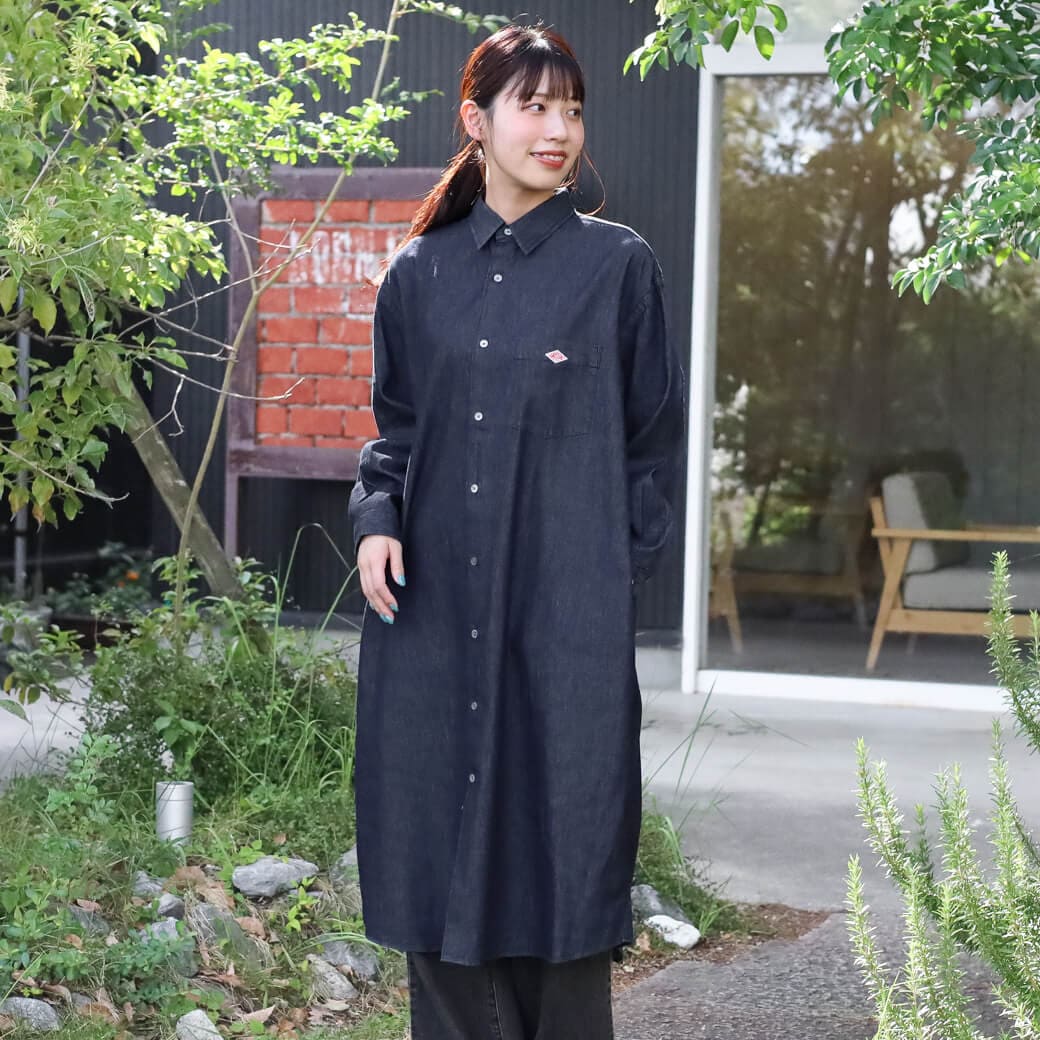 DANTON ダントン レギュラーカラーシャツワンピース