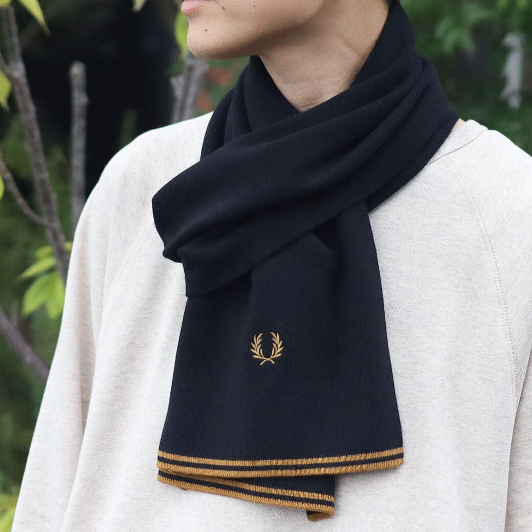 FRED PERRY フレッドペリー ツイン ティップド メリノウール スカーフ