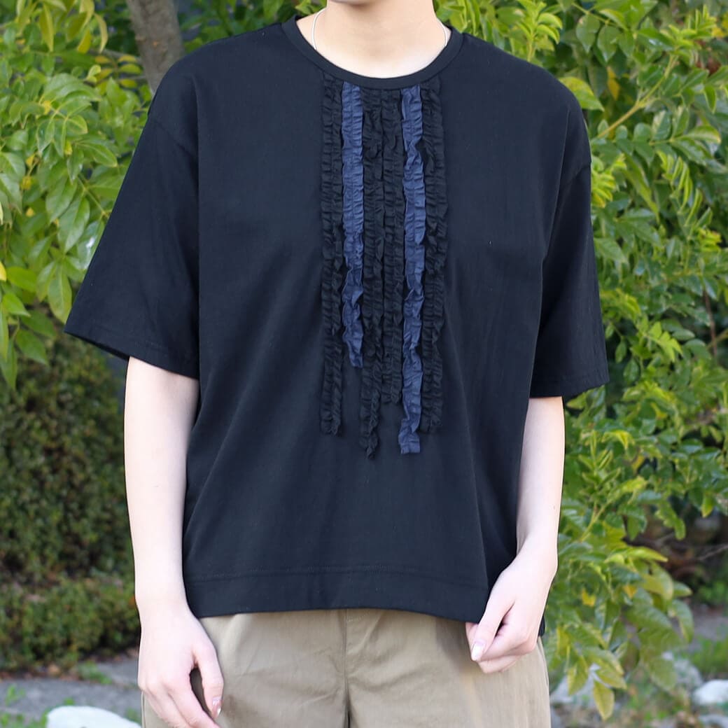 grin グリン ベーシック天竺　フリルプルオーバー