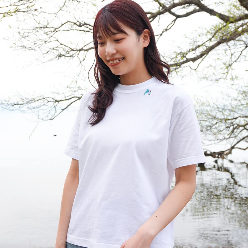 grin×BORN FREE 別注 OGエーゲ海琵琶湖刺繍Tシャツ