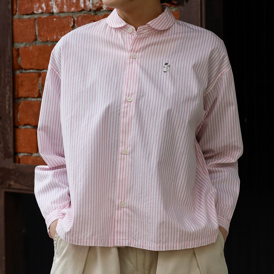 grin グリン ブロード小鳥刺繍シャツ