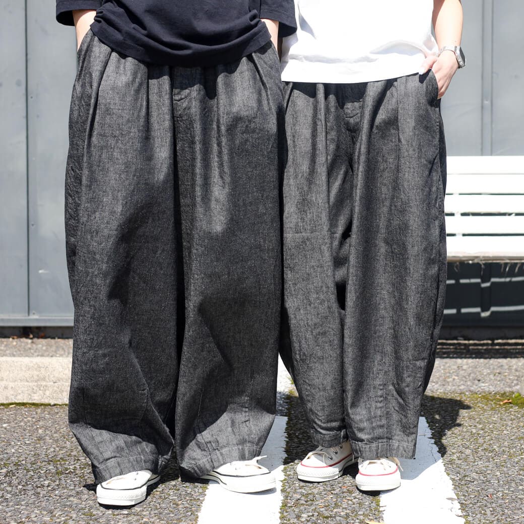 HARVESTY ハーベスティ ブラックデニム サーカスパンツ ブラックワンウォッシュ