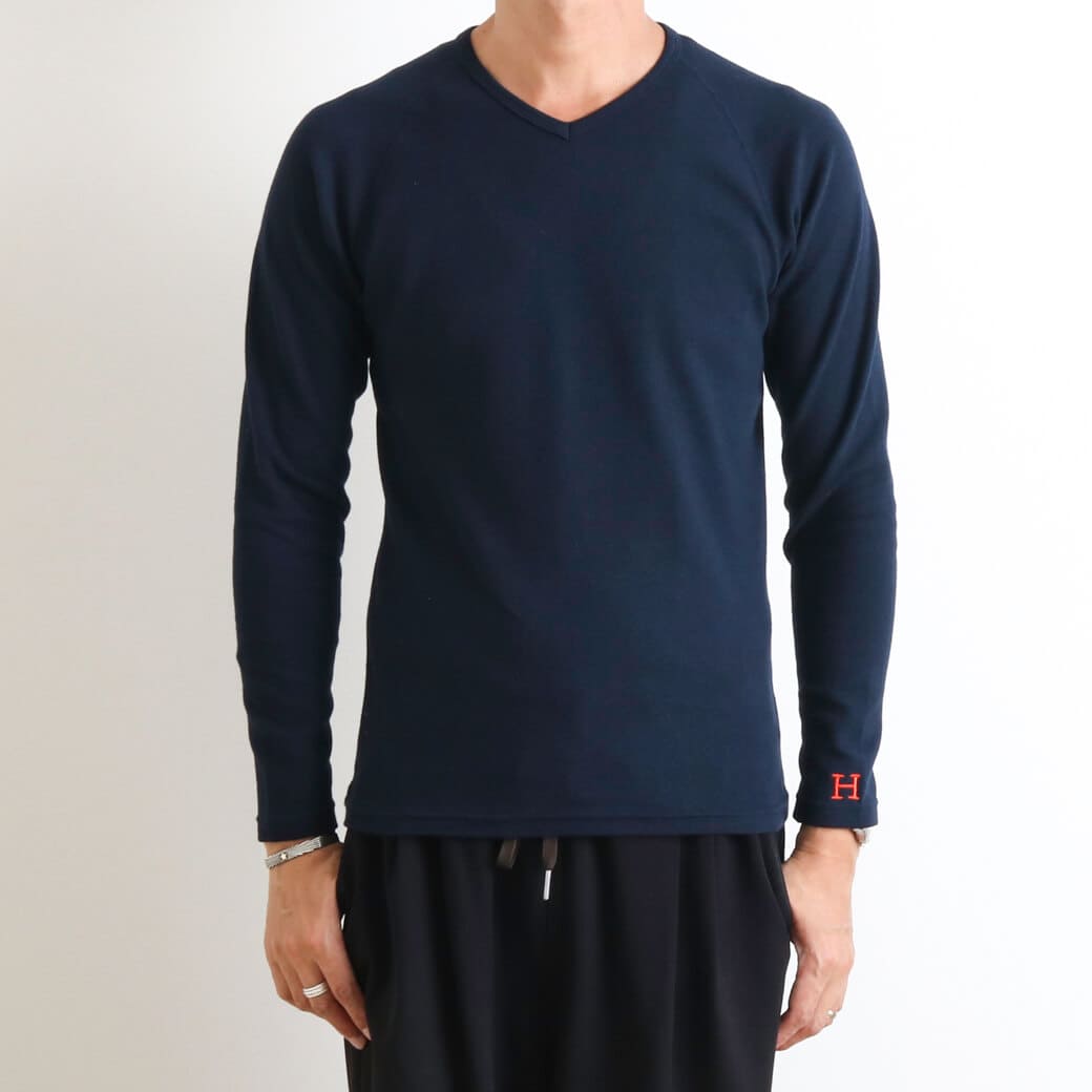 HOLLYWOOD RANCH MARKET ハリウッドランチマーケット ストレッチフライス Vネック ロングスリーブ Tシャツ