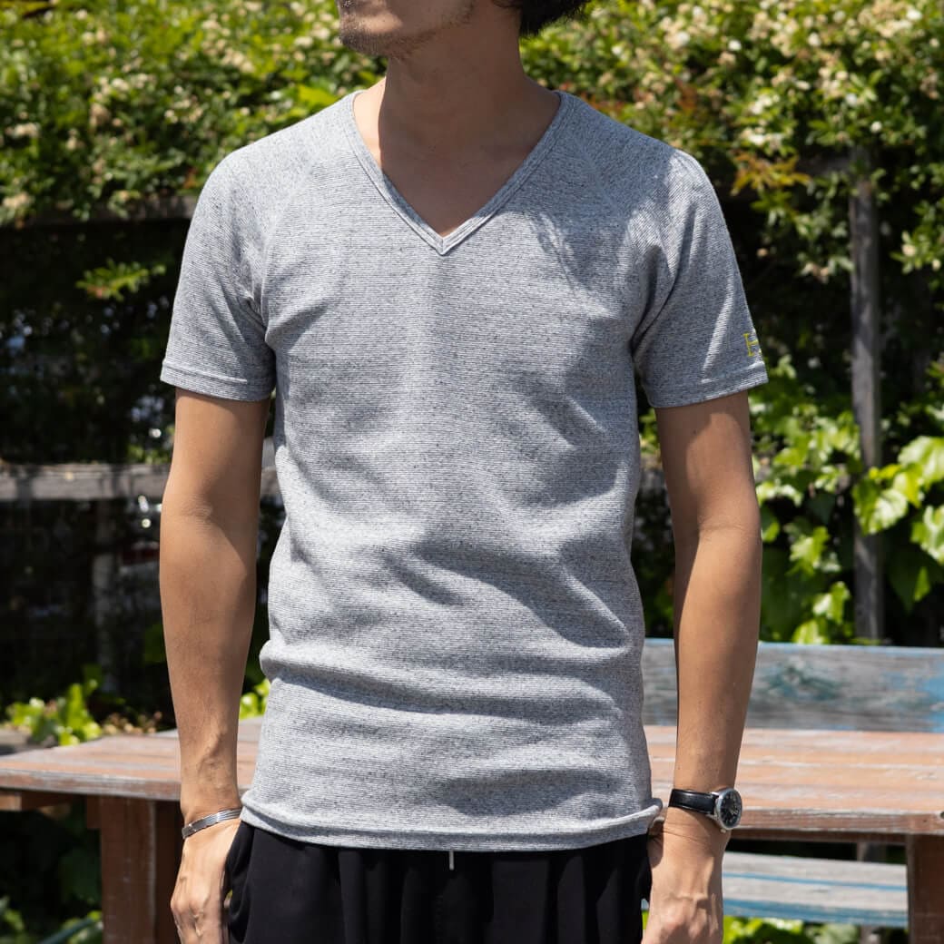 HOLLYWOOD RANCH MARKET ハリウッドランチマーケット ストレッチフライス VネックTシャツ