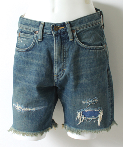 メンズ Lee(リー) HERITAGE SHORTS LM1350 デニムショーツ クラッシュ インディゴブルー(546)