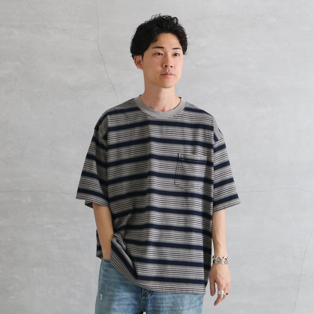 Johnbull ジョンブル ピグメントボーダーTシャツ