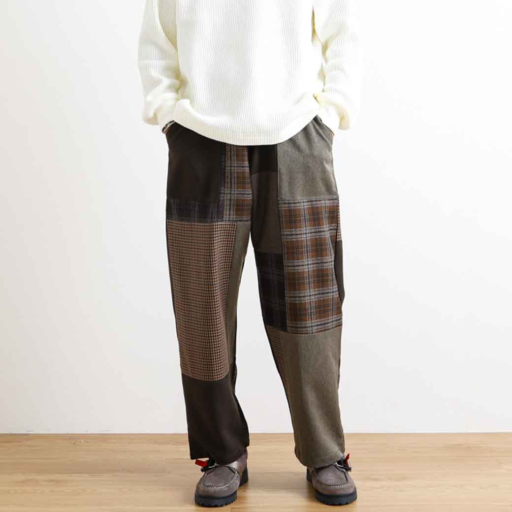Johnbull ジョンブル チェックパッチワークパンツ