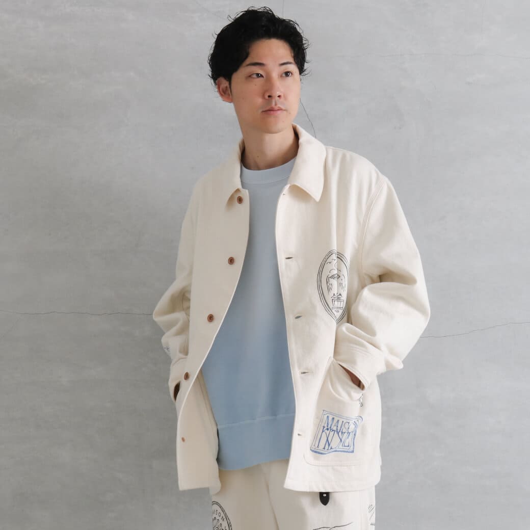 MAISON KITSUNE×KURO メゾンキツネ×クロ HANDWRITTEN POSTCARD WORK JACKET