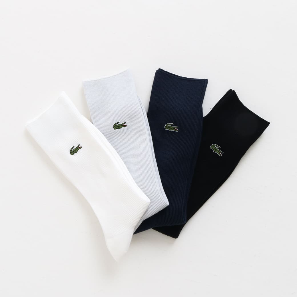 LACOSTE ラコステ クロックエンブレム1×1リブニットソックス