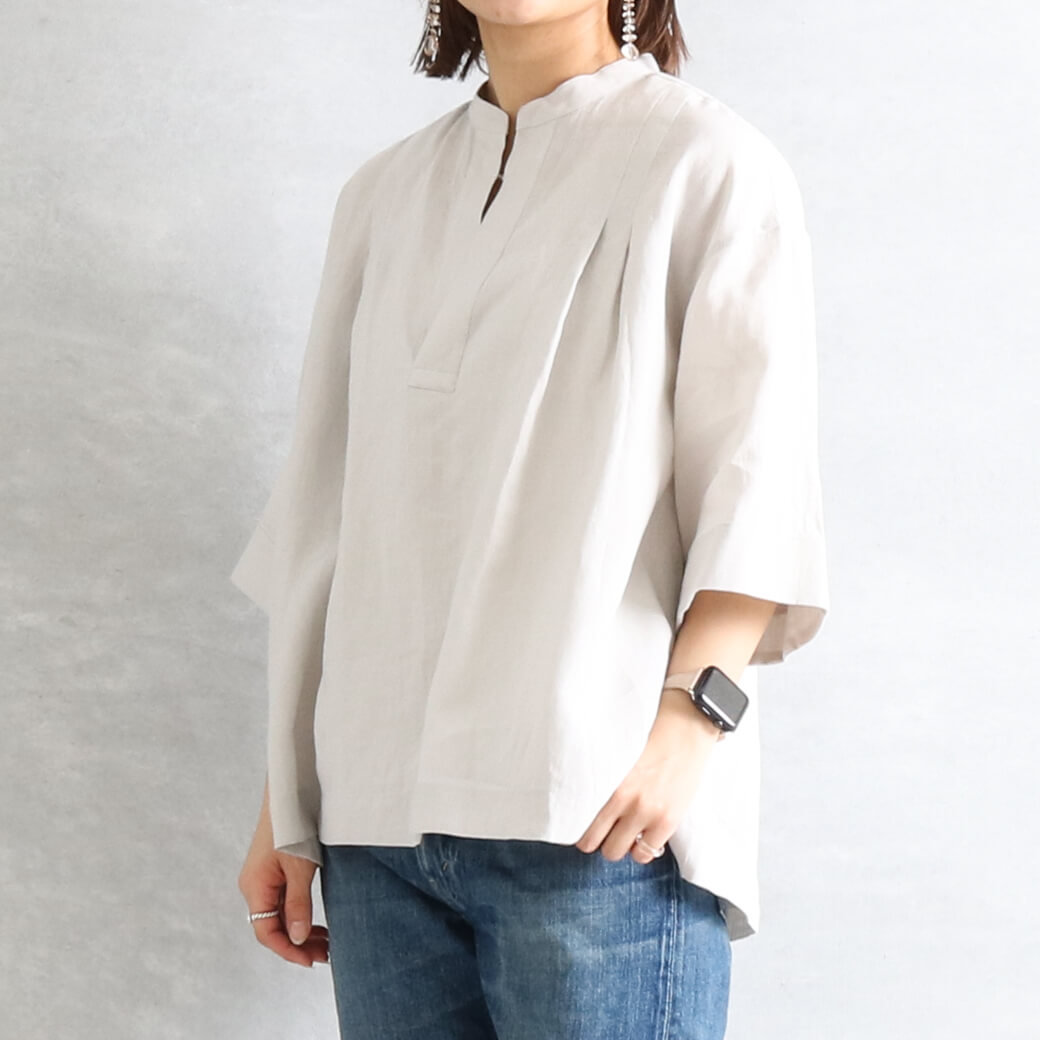 LE GLAZIK ル・グラジック リネンクロス スキッパーシャツ