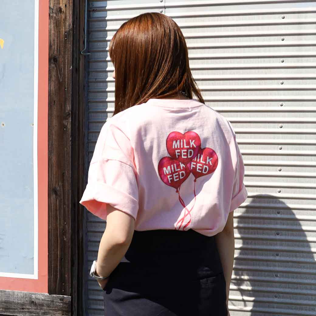 MILKFED. ミルクフェド ラブバルーンワイドショートスリーブティー