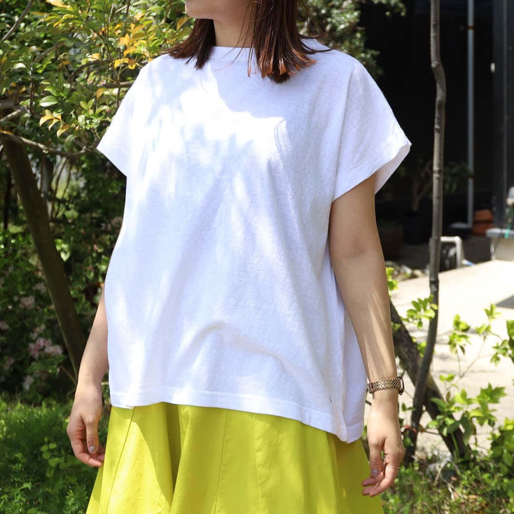 NATURAL LAUNDRY ナチュラルランドリー オールドコット ミニボトルネックTシャツ