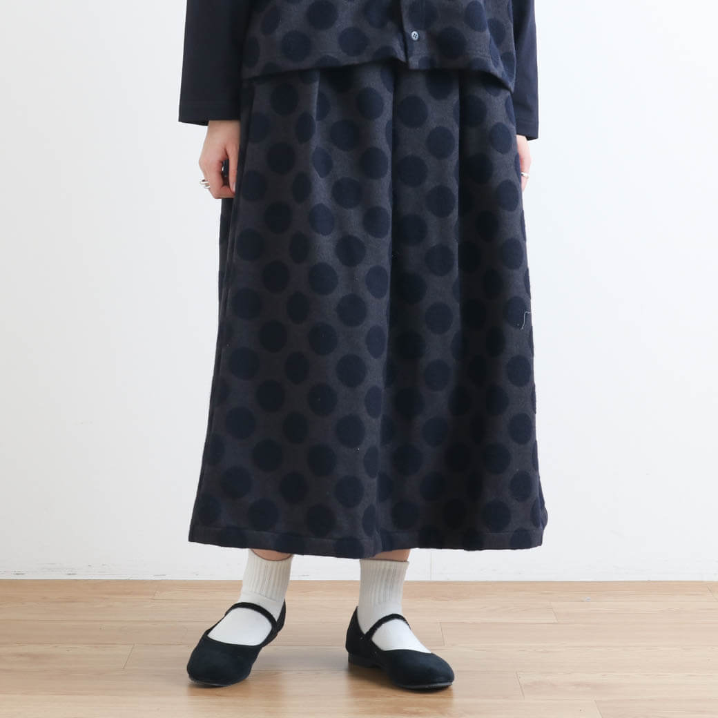NATURAL LAUNDRY ナチュラルランドリー ドットジャガード タックドロースカート
