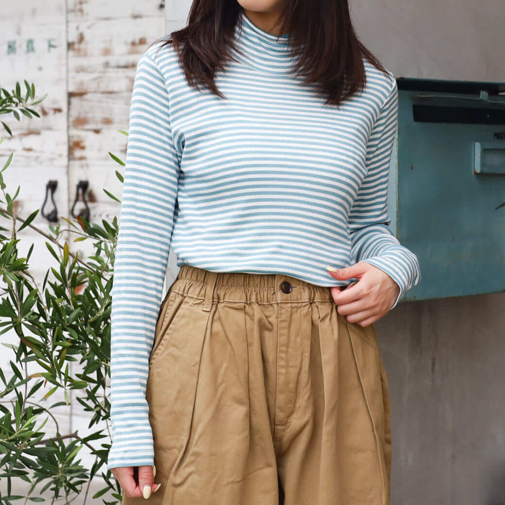 NATURAL LAUNDRY ナチュラルランドリー テレコS&BDハイカラーT