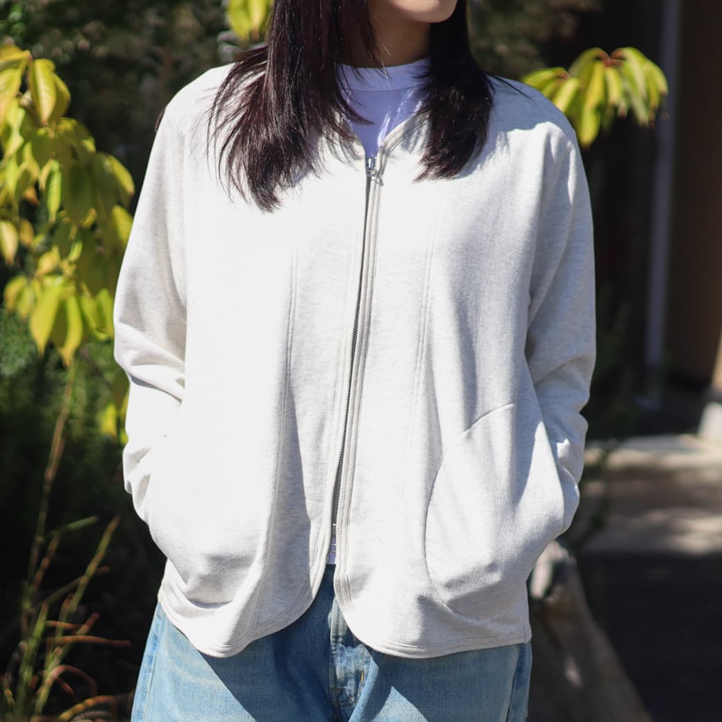 NATURAL LAUNDRY ナチュラルランドリー セントラル裏毛ジップカーディガン