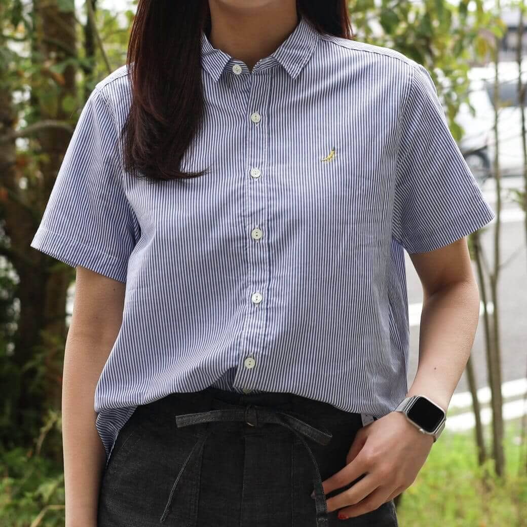 NATURAL LAUNDRY ナチュラルランドリー コーマシャンブレー　ボーイズ刺繍シャツ