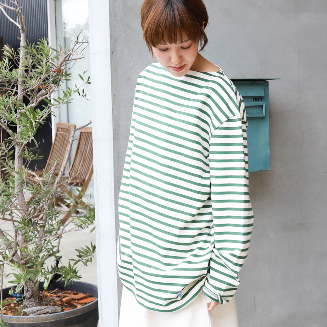 ORCIVAL オーシバル ビッグ コットンロード フレンチバスクシャツ（サイズ：7、8）