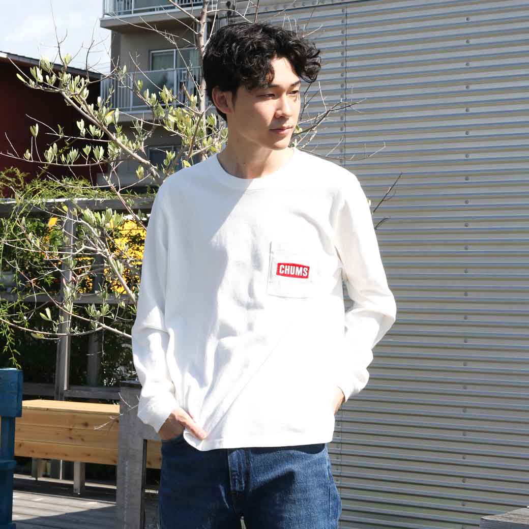 CHUMS チャムス ロゴポケットロングスリーブTシャツ