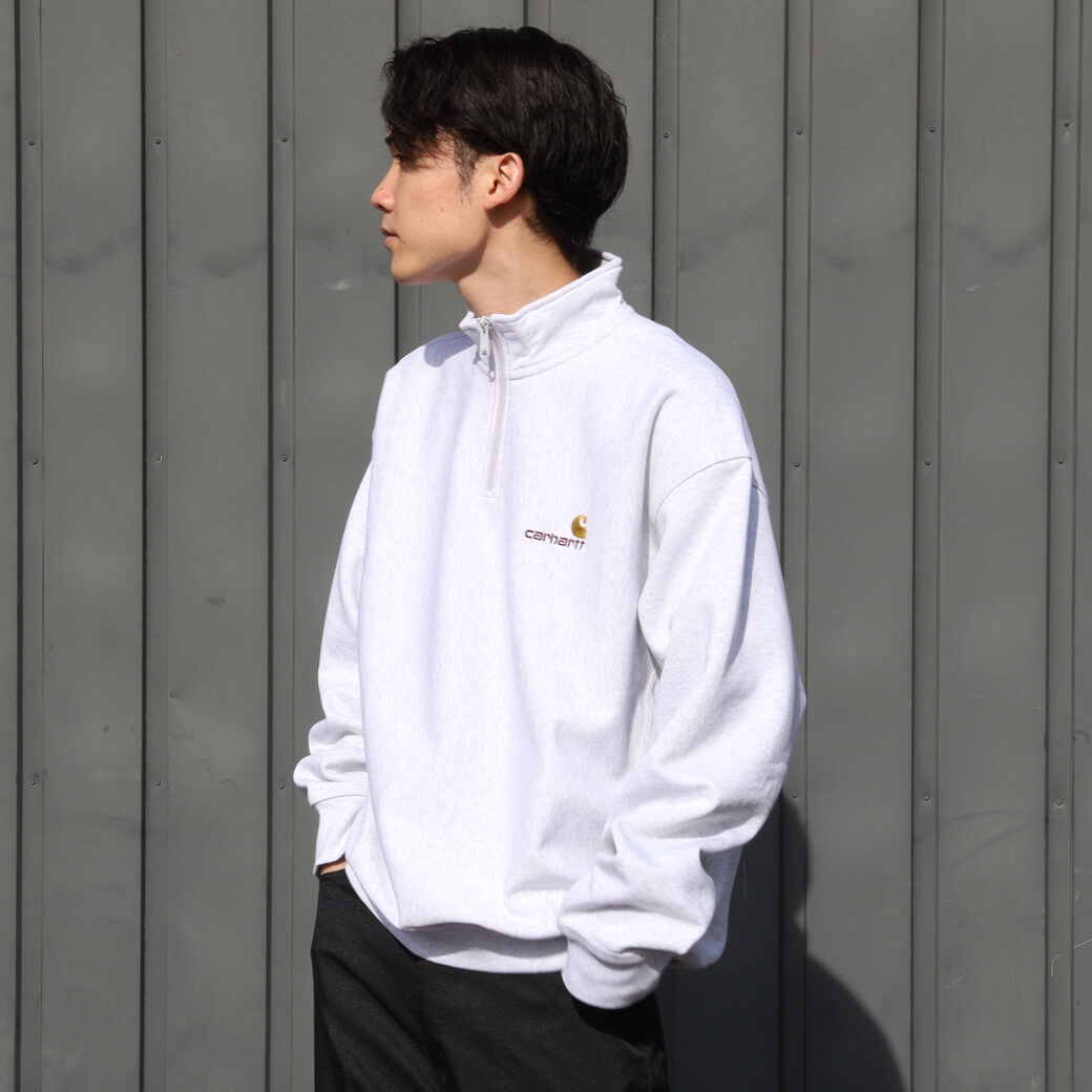 Carhartt WIP カーハートWIP ハーフジップアメリカンスクリプトスウェットシャツ