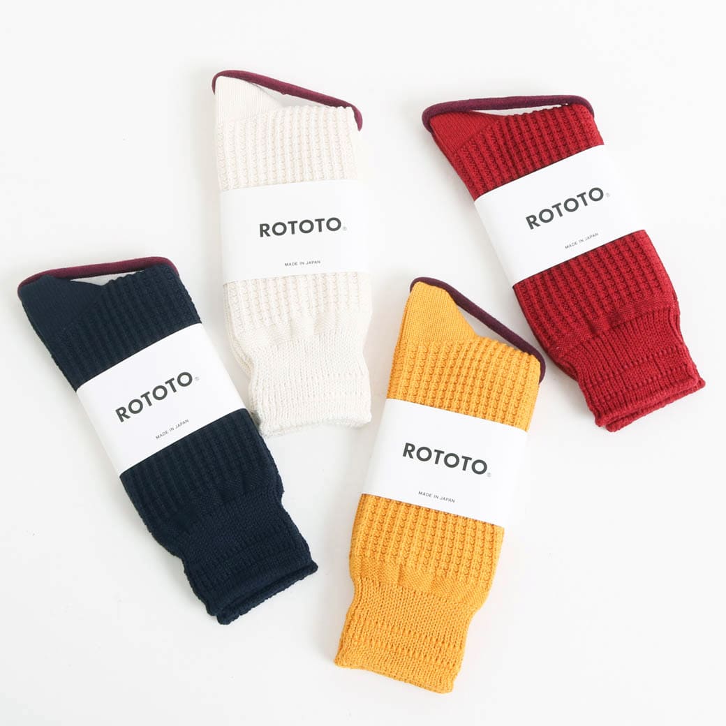 ROTOTO ロトト コットンワッフルソックス