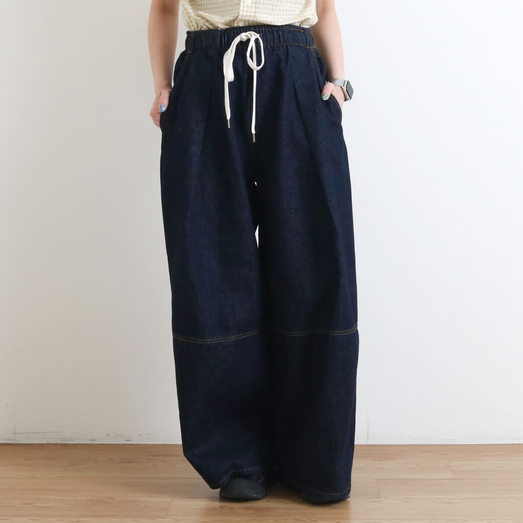 SOMETHING サムシング アトリエサムシング ウエストゴムバルーンワイドパンツ