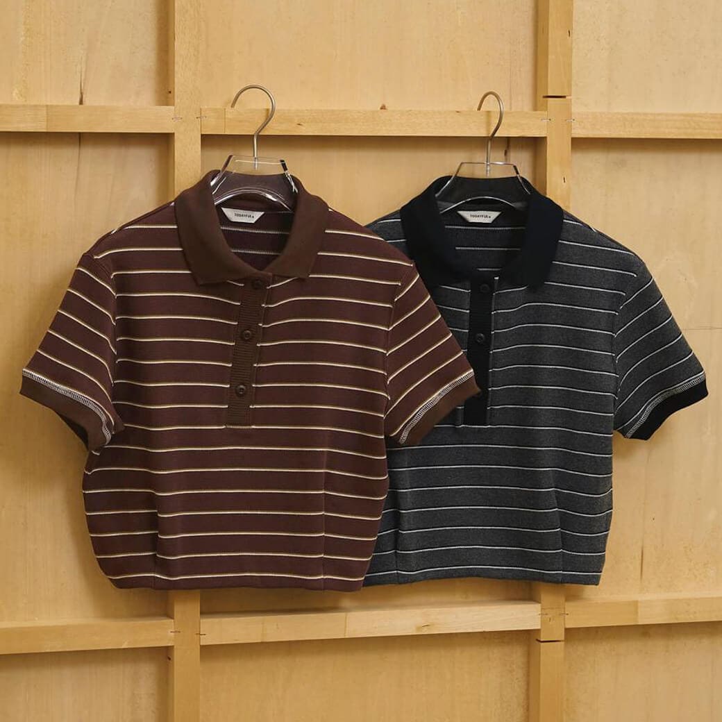 TODAYFUL トゥデイフル ボーダーポロトップス