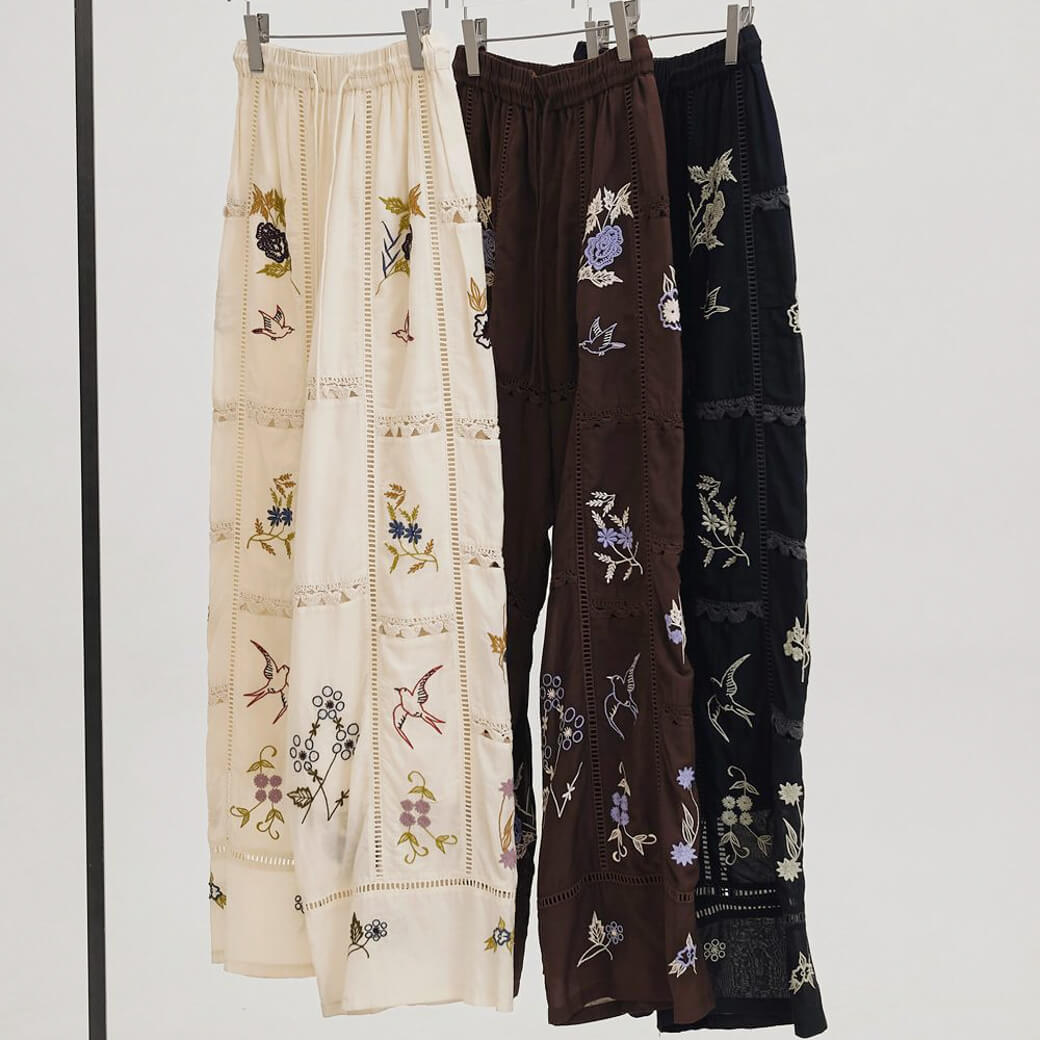TODAYFUL トゥデイフル エンブロイダリー パッチワーク トラウザーズ