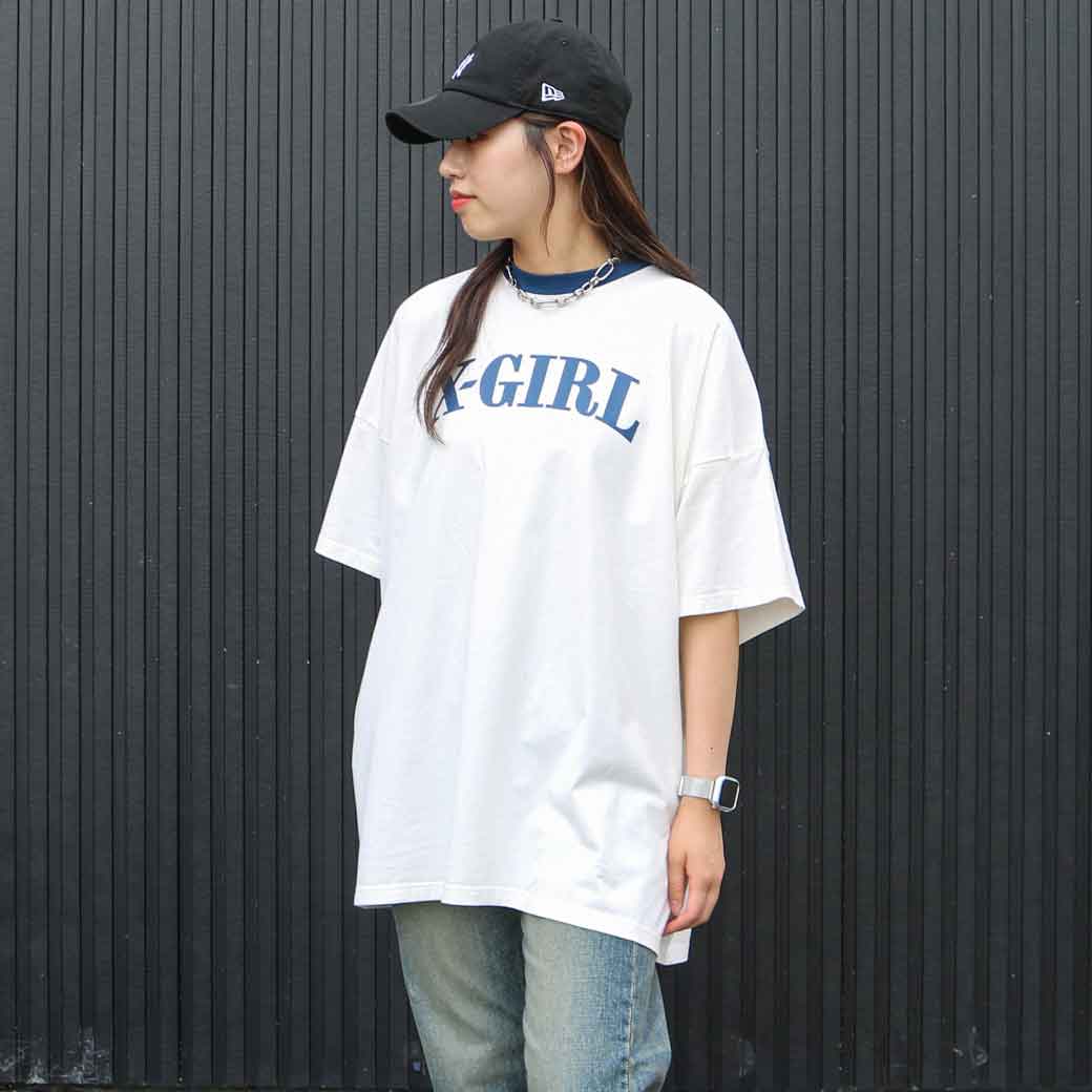 X-girl エックスガール RINGER S/S BIG TEE DRESS