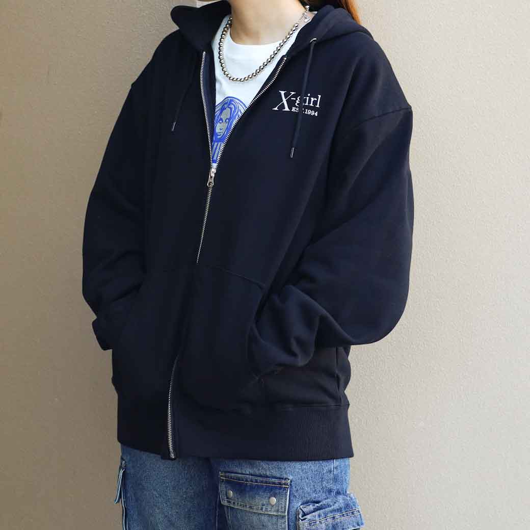 X-girl エックスガール MY EMOTIONS ZIP UP SWEAT HOODIE