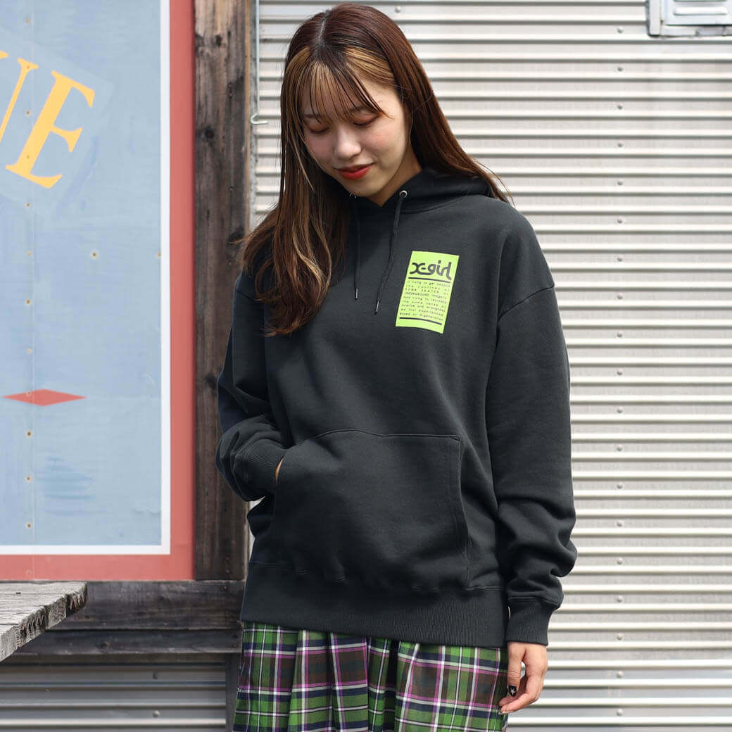 X-girl エックスガール WORDS FACE SWEAT HOODIE