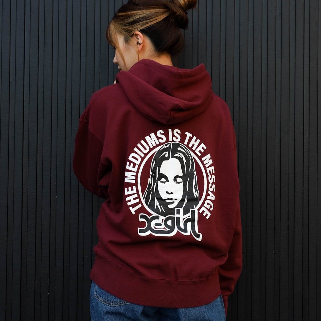 X-girl エックスガール CIRCLE BACKGROUND FACE SWEAT HOODIE