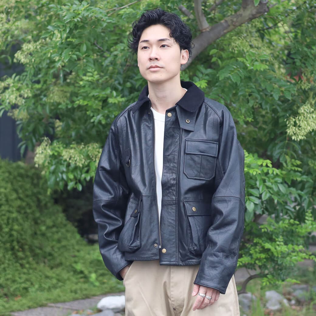 yoused ユーズド レザー フィッシング ジャケット